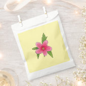 Tropical Pink Hibiscus Birthday Party Favor Bags Bedankzakje (Geknipt)