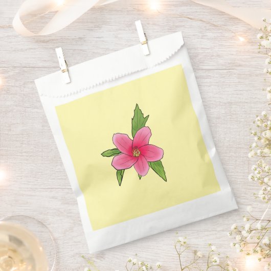 Tropical Pink Hibiscus Birthday Party Favor Bags Bedankzakje (Geknipt)
