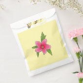 Tropical Pink Hibiscus Birthday Party Favor Bags Bedankzakje (Gezegeld)