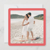 Tropical Pink Hibiscus Double Sided Photo Wedding Save The Date (Achterkant)