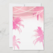 Tropical Pink Palm Trees & Lights Vrijgezellenfees Kaart (Achterkant)