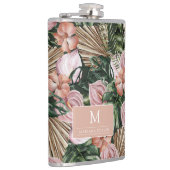 Tropical Pink Peache bloemblaadjes oerwoud Heupfles (Rechts)