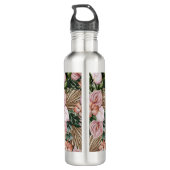 Tropical Pink Peache bloemblaadjes oerwoud Waterfles (Achterkant)