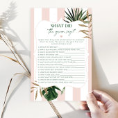 Tropical pink Wat zei de bruidegom vrijgezellenfee