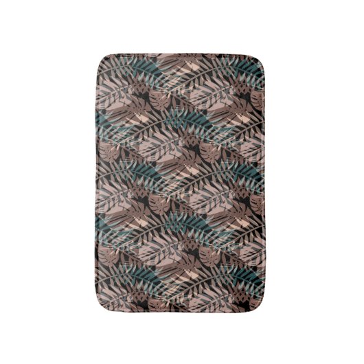 Tropical plants, jungle, tropics , beige ,leaves  badmat (Voorkant Verticaal)