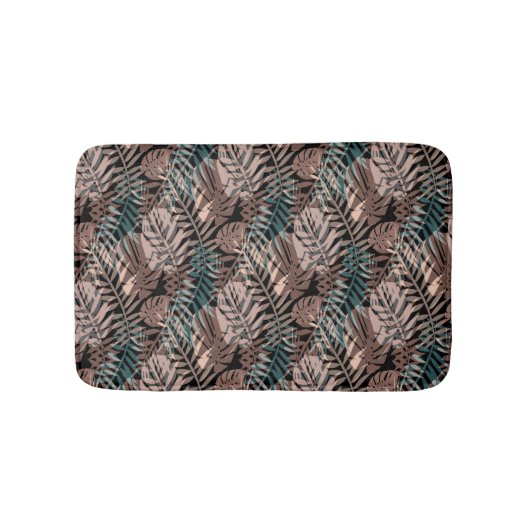 Tropical plants, jungle, tropics , beige ,leaves  badmat (Voorkant)