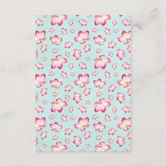 Tropical Plumeria Bruiloft Informatie Kaarten (Achterkant)
