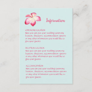 Tropical Plumeria Bruiloft Informatie Kaarten