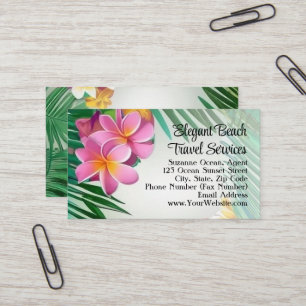 Tropical Plumeria Flower Spa Beach Travel Visitekaartje