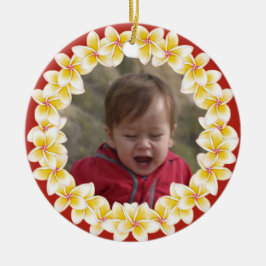Tropical Plumeria Lei Photo Ornament