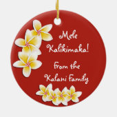 Tropical Plumeria Lei Photo Ornament (Achterkant)