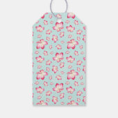 Tropical Plumeria Roze Bruiloft Favor Labels Cadeaulabel (Achterkant)