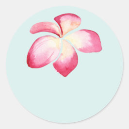 Tropical Plumeria Roze Bruiloft Favor Stickers