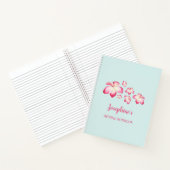 Tropical Plumeria Roze Waterverf Bruiloft Notitieboek (Binnen)