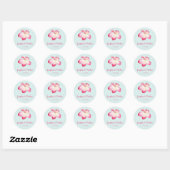 Tropical Plumeria Roze Waterverf Trouwstickers Ronde Sticker (Vel)