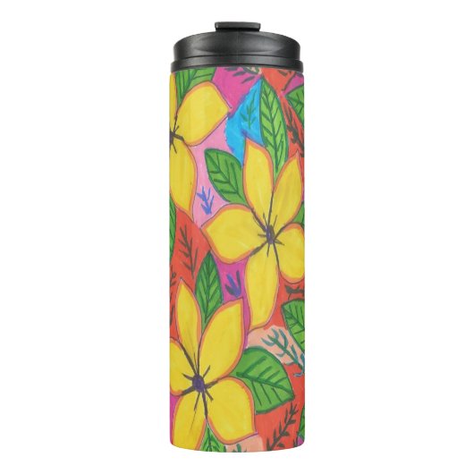 Tropical Plumeria Thermosbeker (Voorkant)