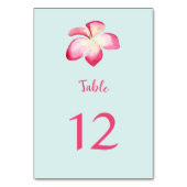 Tropical Plumeria Waterverf Tafelnummer Kaarten (Voorkant)