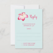 Tropical Plumeria Wedding Reply Kaarten RSVP Kaartje (Voorkant)