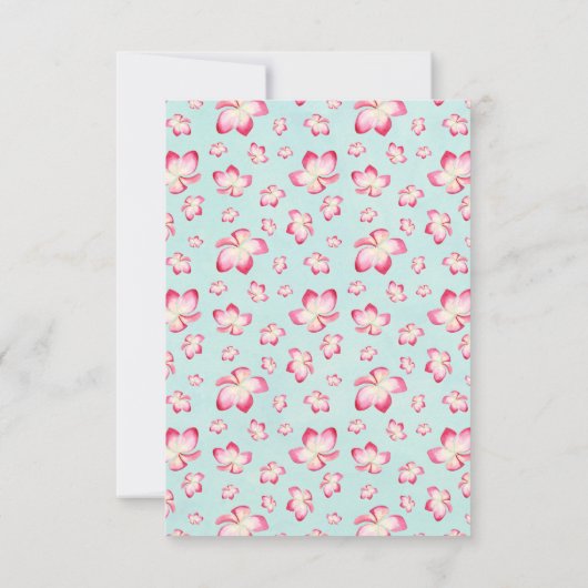 Tropical Plumeria Wedding Reply Kaarten RSVP Kaartje (Achterkant)