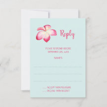 Tropical Plumeria Wedding Reply Kaarten