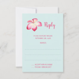 Tropical Plumeria Wedding Reply Kaarten RSVP Kaartje