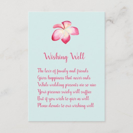Tropical Plumeria Wedding Wishing Well Kaarten (Voorkant)