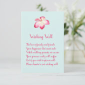 Tropical Plumeria Wedding Wishing Well Kaarten (Staand voorkant)