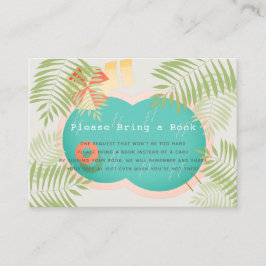 Tropical Pool Baby shower Neem een boek mee Informatiekaartje