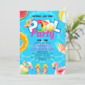 Tropical Pool Bash for Girl – Summer Birthday Girl Kaart (Staand voorkant)