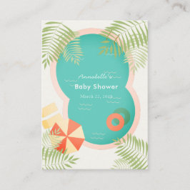 Tropical Pool Party Aloha Baby shower Advies Kaart