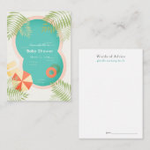 Tropical Pool Party Aloha Baby shower Advies Kaart (Voorkant / Achterkant)