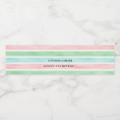 Tropical Pool Party | Roze groen blauw Waterfles Etiket (Enkel label)