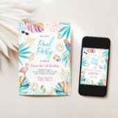 Tropical Pool Party Verjaardag uitnodiging