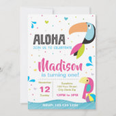 Tropical Pool Party Verjaardag uitnodiging (Voorkant)