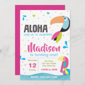 Tropical Pool Party Verjaardag uitnodiging (Voorkant / Achterkant)