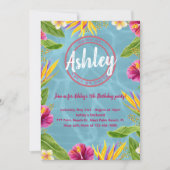 Tropical Pool Party Verjaardag uitnodiging (Voorkant)