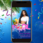 Tropical Pool Party Verjaardag Uitnodiging Flyer
