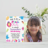 Tropical Pool Party Verjaardag Uitnodigingen voor  (Staand voorkant)