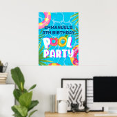 Tropical Pool Party Verjaardag Welkom Poster (Thuiskantoor)
