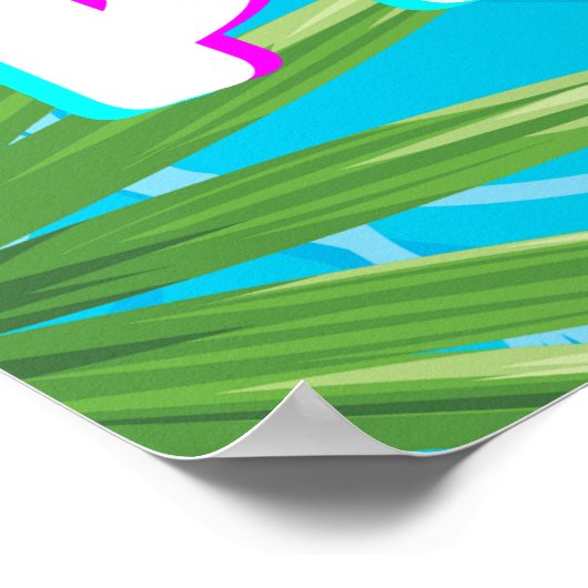 Tropical Pool Party Verjaardag Welkom Poster (Hoek)