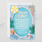 Tropical Pool Party Zomer Baby shower Bedankkaart (Voorkant)