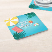 Tropical Pool Party Zomer Baby shower Kartonnen Onderzetters (Gebogen)