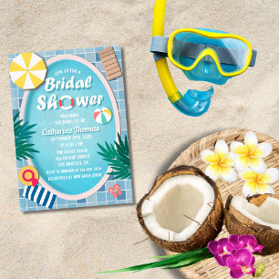 Tropical Pool Party Zomer Vrijgezellenfeest Kaart