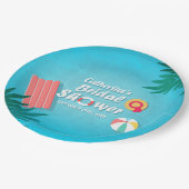Tropical Pool Party Zomer Vrijgezellenfeest Papieren Bordje (Gekanteld)