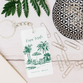 Tropical Poolside Vakantiehuis Key Label Sleutelhanger