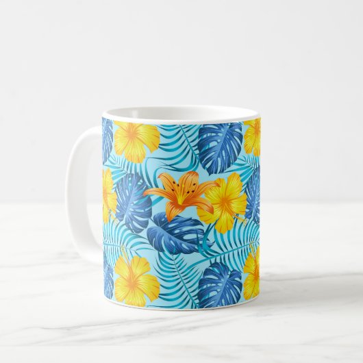 Tropical Print Coffee Mok (Voorkant links)