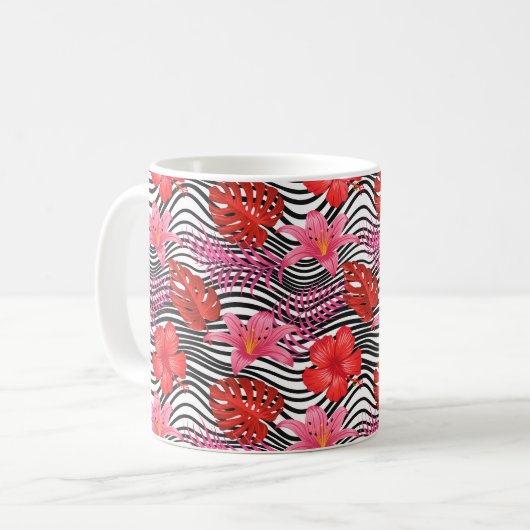 Tropical Print Coffee Mok (Voorkant links)