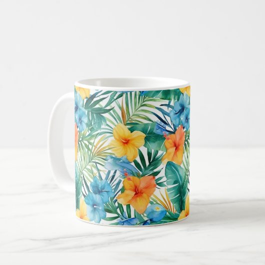 Tropical Print Coffee Mok (Voorkant links)
