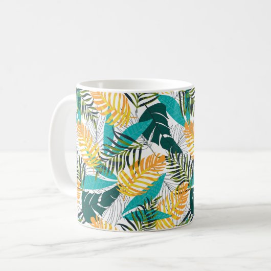 Tropical Print Coffee Mok (Voorkant links)