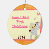 Tropical Punch Safari gepersonaliseerde naam Ornam Keramisch Ornament (Links)